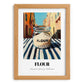 Flour – Italian Street Café Scene, Dough Wall Art, set in oak frame