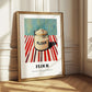 Flour – on Striped Tablecloth, Dough Poster