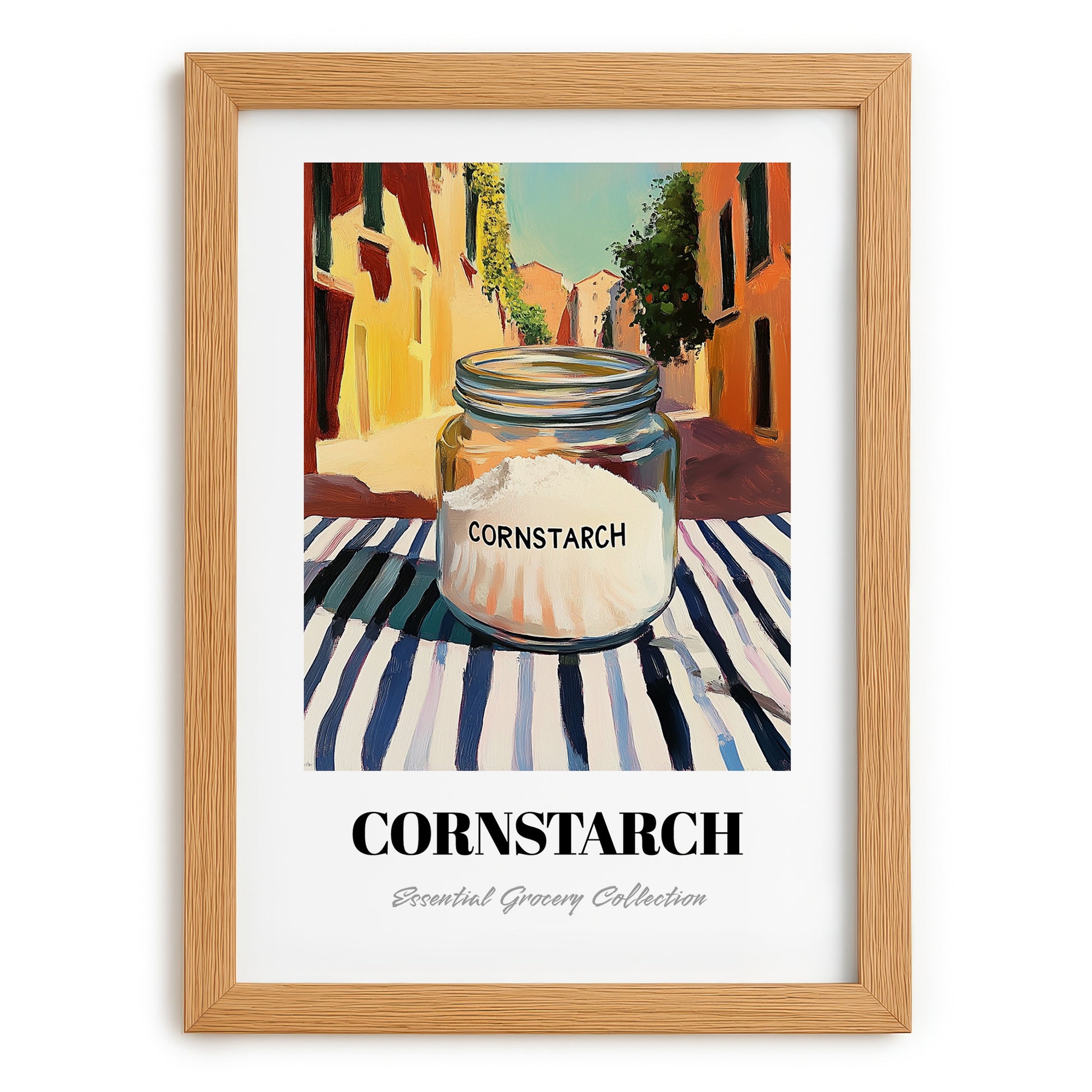Cornstarch – Italian Café on the Corner, Dough Illustration, set in oak frame