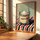 Cornstarch – on Striped Tablecloth, Dough Print, clean layout with no caption