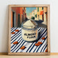 Almond Flour – Italian Urban Café Scene, Dough Wall Art, no-text version framed in wood