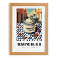 Almond Flour – Italian Urban Café Scene, Dough Wall Art, set in oak frame