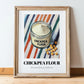 Chickpea Flour – on Striped Tablecloth, Dough Still Life, in wooden frame leaning on the floor
