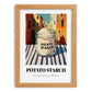 Potato Starch – Italian Street Café Scene, Sweetener Print, set in oak frame