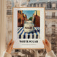 White Sugar – Italian Café on the Corner, Sweetener Poster, styled in a charming Paris street view
