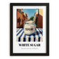 White Sugar – Italian Café on the Corner, Sweetener Poster, in sleek black frame