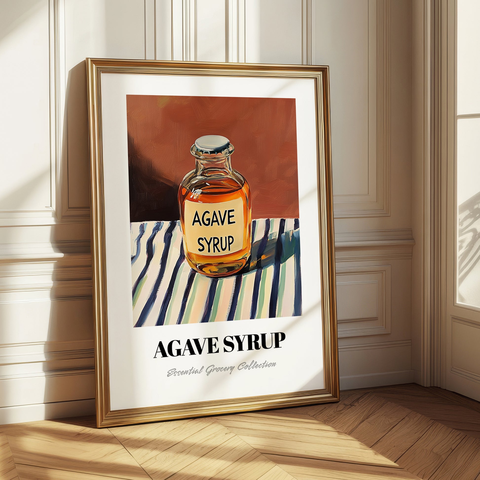 Agave Syrup – on Striped Tablecloth, Sweetener Painting