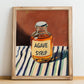 Agave Syrup – on Striped Tablecloth, Sweetener Painting, no-text version framed in wood