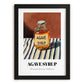 Agave Syrup – on Striped Tablecloth, Sweetener Painting, in sleek black frame