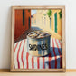 Sardines – Italian Outdoor Café Scene, Canned Food Illustration, no-text version framed in wood