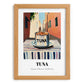 Tuna – Italian Street Café Scene, Canned Food Painting, set in oak frame