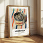 Anchovies – on Striped Tablecloth, Canned Food Illustration
