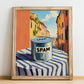 Spam – Italian Urban Café Scene, Canned Food Poster, no-text version framed in wood