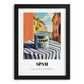 Spam – Italian Urban Café Scene, Canned Food Poster, in sleek black frame