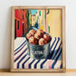 Meatballs – Italian Outdoor Café Scene, Canned Food Illustration, no-text version framed in wood