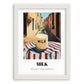 Milk – Italian Café on the Corner, Dairy Painting, placed in minimal white frame