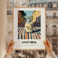 Goat Milk – Italian Outdoor Café Scene, Dairy Painting, styled in a charming Paris street view