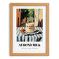 Almond Milk – Italian Outdoor Café Scene, Dairy Wall Decor, set in oak frame