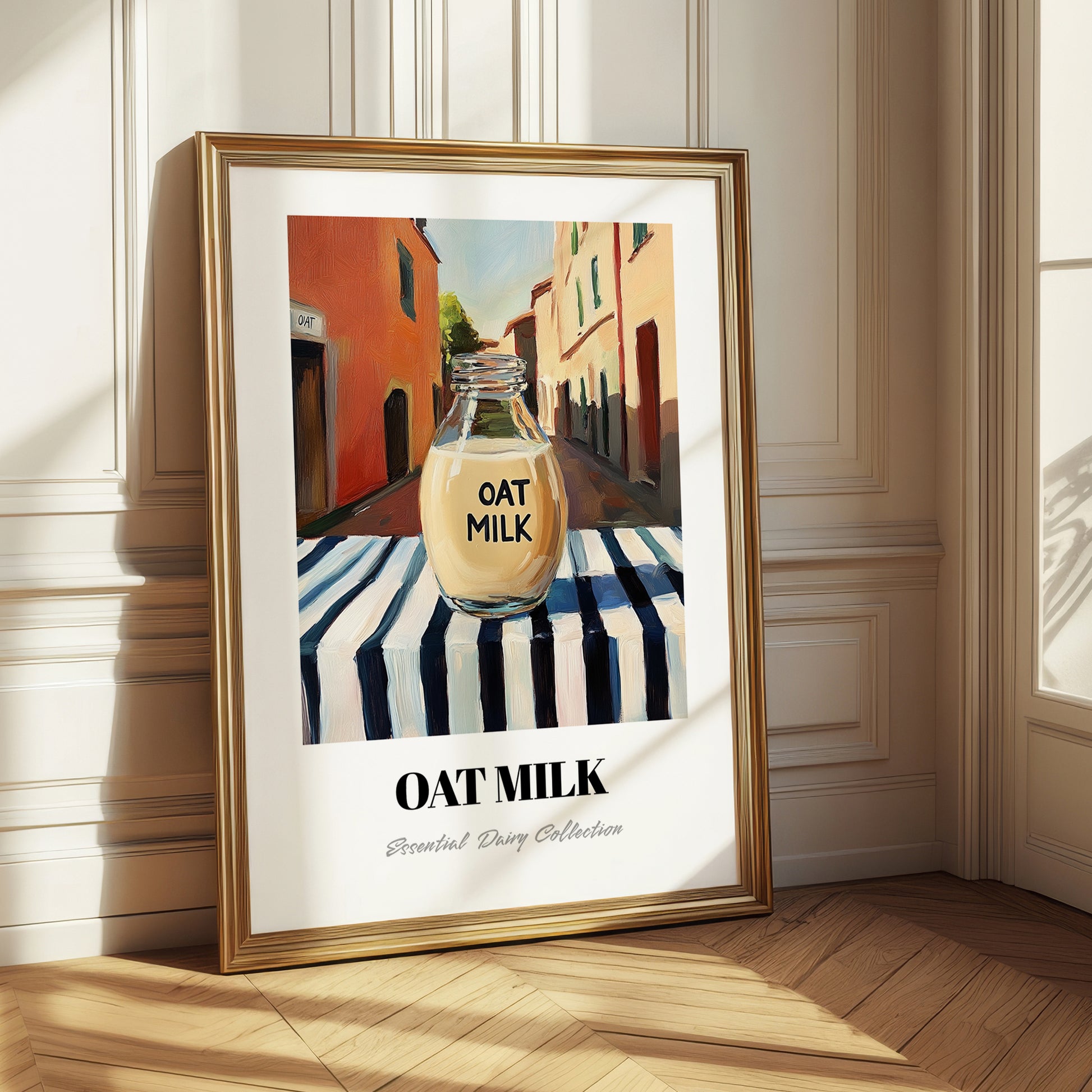 Oat Milk – Italian Street Café Scene, Dairy Poster