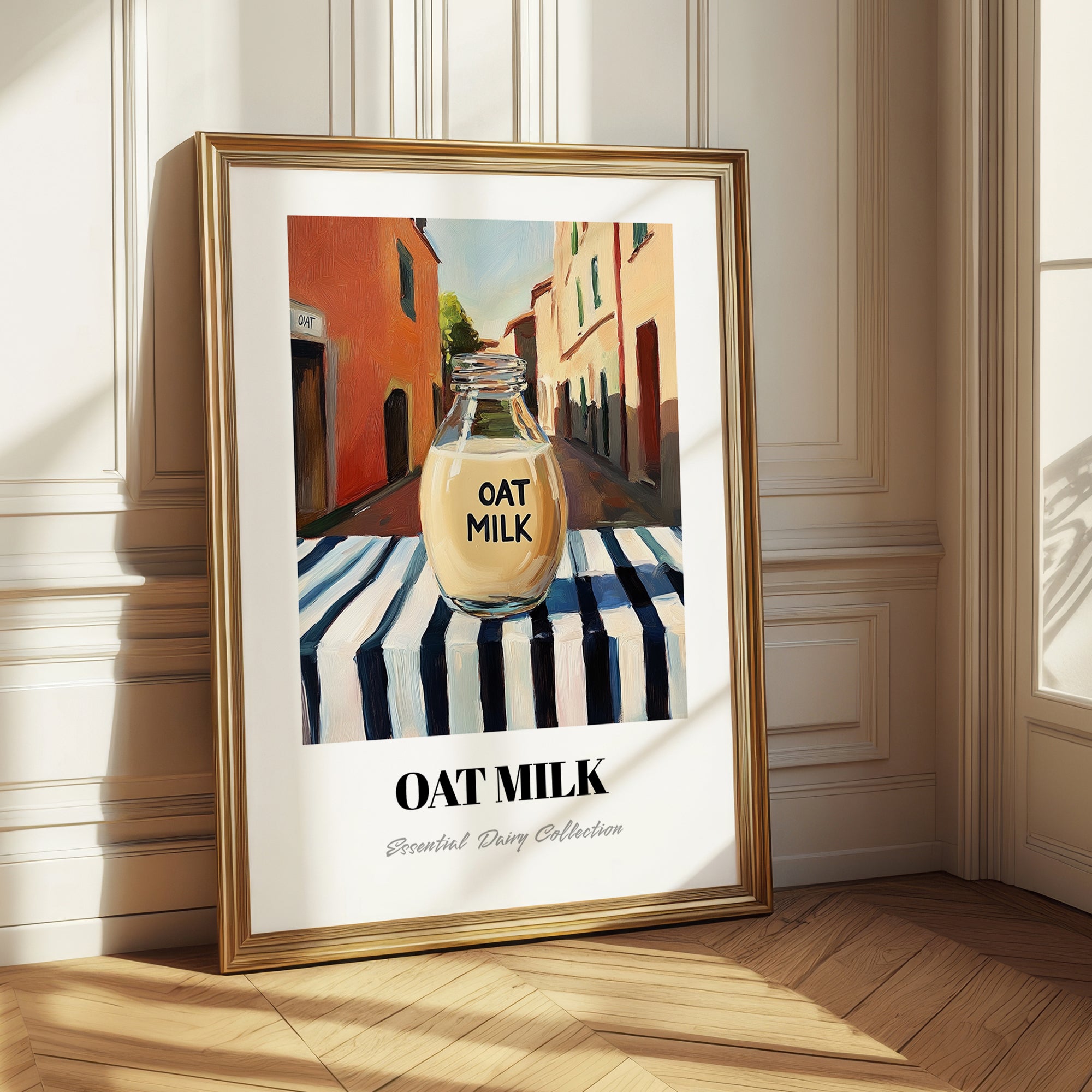 Oat Milk – Italian Street Café Scene, Dairy Poster