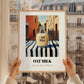 Oat Milk – Italian Street Café Scene, Dairy Poster, styled in a charming Paris street view