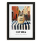 Oat Milk – Italian Street Café Scene, Dairy Poster, in sleek black frame