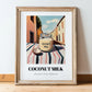 Coconut Milk – Italian Urban Café Scene, Dairy Still Life, in wooden frame leaning on the floor