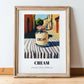 Cream – Italian Urban Café Scene, Dairy Still Life, in wooden frame leaning on the floor