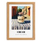 Cream – Italian Urban Café Scene, Dairy Still Life, set in oak frame