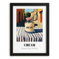 Cream – Italian Urban Café Scene, Dairy Still Life, in sleek black frame