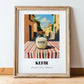 Kefir – Italian Urban Café Scene, Dairy Wall Decor, in wooden frame leaning on the floor