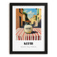Kefir – Italian Urban Café Scene, Dairy Wall Decor, in sleek black frame