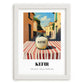 Kefir – Italian Urban Café Scene, Dairy Wall Decor, placed in minimal white frame
