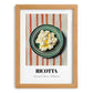 Ricotta – on Striped Tablecloth, Cheese Wall Decor, set in oak frame