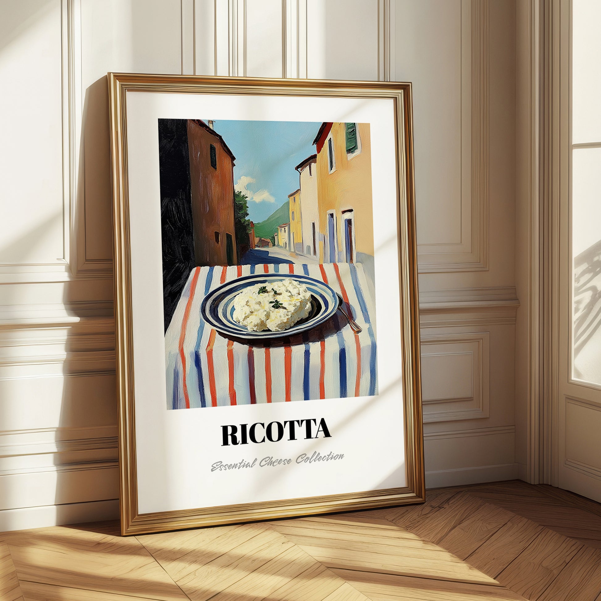 Ricotta – Italian Urban Café Scene, Cheese Illustration