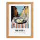 Ricotta – Italian Urban Café Scene, Cheese Illustration, set in oak frame