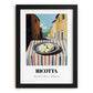 Ricotta – Italian Urban Café Scene, Cheese Illustration, in sleek black frame