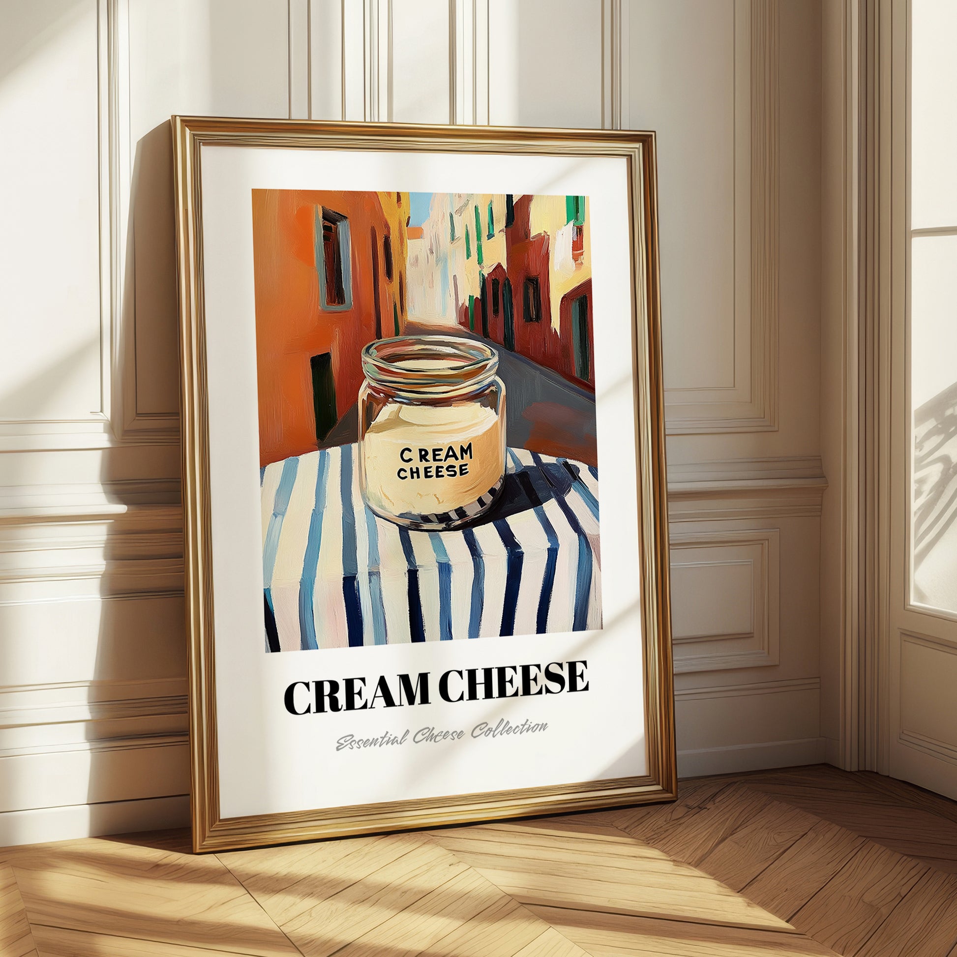 Cream – Italian Outdoor Café Scene, Cheese Wall Art