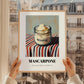Mascarpone – on Striped Tablecloth, Cheese Print, styled in a charming Paris street view