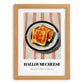 Halloumi – on Striped Tablecloth, Cheese Still Life, set in oak frame