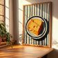 Cheddar – on Striped Tablecloth, Cheese Wall Painting, clean layout with no caption