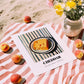 Cheddar – on Striped Tablecloth, Cheese Wall Painting, unframed on coastal sand