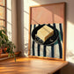 Parmesan – on Striped Tablecloth, Cheese Art, clean layout with no caption