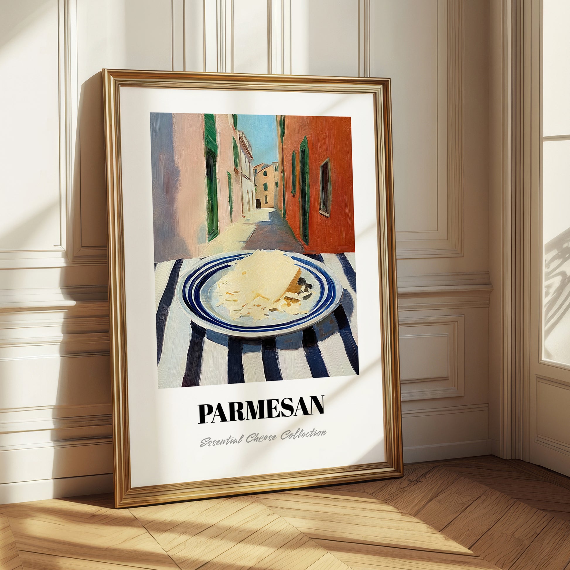Parmesan – Italian Outdoor Café Scene, Cheese Illustration