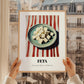 Feta – on Striped Tablecloth, Cheese Print, styled in a charming Paris street view