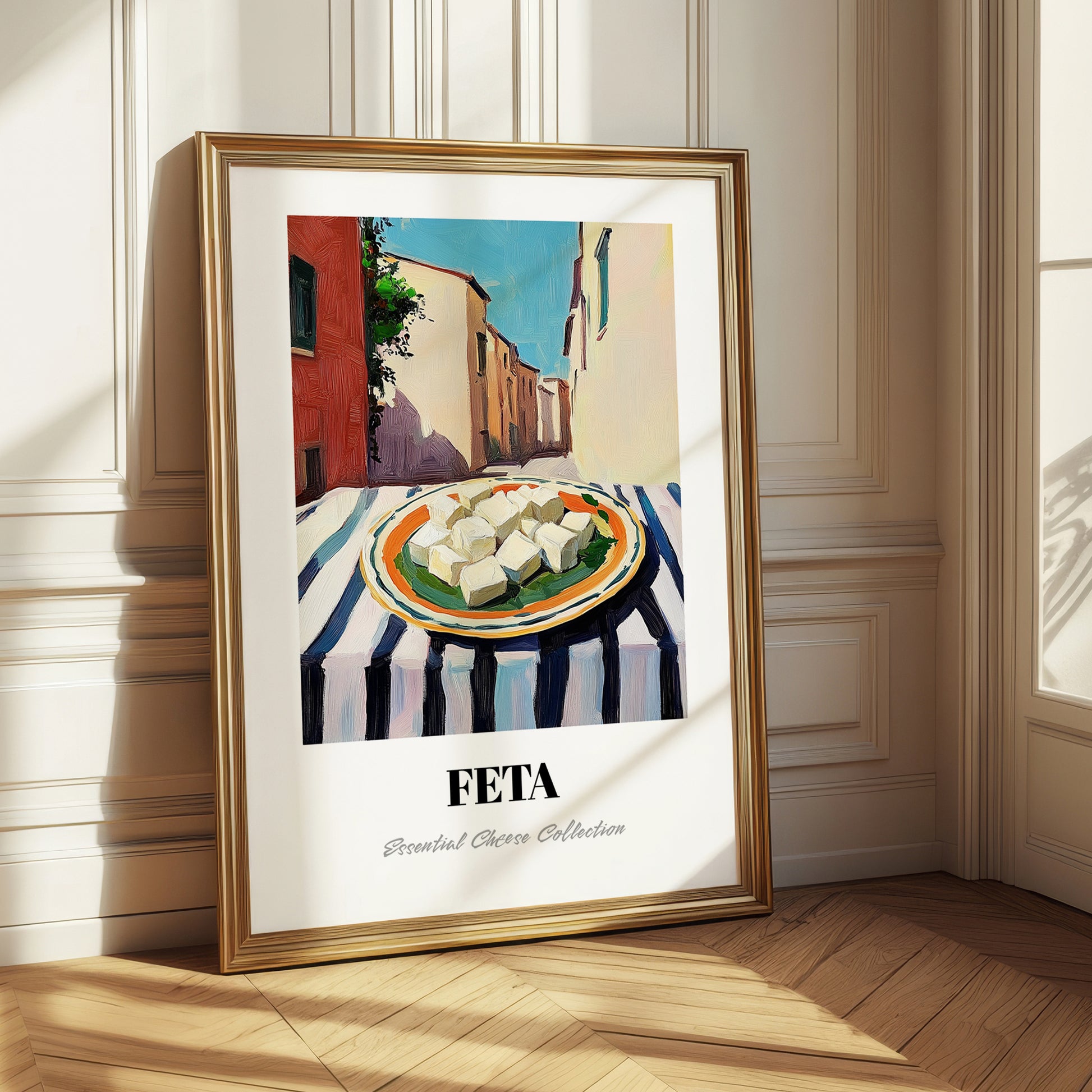 Feta – Italian Street Café Scene, Cheese Poster