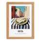 Feta – Italian Street Café Scene, Cheese Poster, set in oak frame