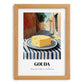 Gouda – Italian Outdoor Café Scene, Cheese Wall Painting, set in oak frame