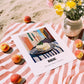 Brie – Italian Outdoor Café Scene, Cheese Poster, unframed on coastal sand