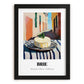 Brie – Italian Outdoor Café Scene, Cheese Poster, in sleek black frame